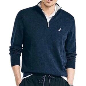 Nautica Men's Navtech Quarter-Zip Sweater Navy XL